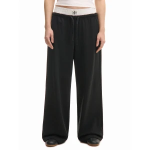 Cropp - Dresowe spodnie z dekoracyjną gumą - czarny