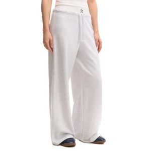 Cropp - Dresowe spodnie z dekoracyjną gumą - jasny szary