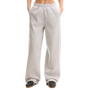 Cropp - Dresowe szare spodnie straight - jasny szary