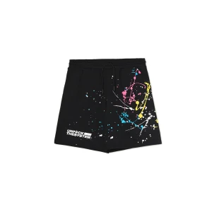 Cropp - Dresowe szorty z kolorowym nadrukiem - czarny