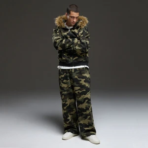 Cropp - Dresy skater moro z szerokimi nogawkami - zielony
