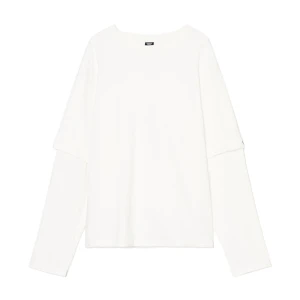 Cropp - Dwuczęściowa koszulka longsleeve - kremowy