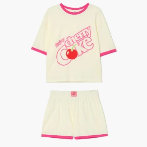 Cropp - Dwuczęściowa piżama Coca Cola - kremowy