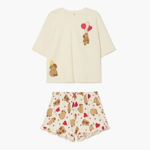 Cropp - Dwuczęściowa piżama z kapibarami - kremowy