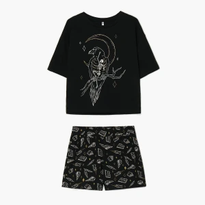 Cropp - Dwuczęściowa piżama z motywem książek - czarny