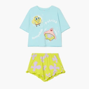 Cropp - Dwuczęściowa piżama ze SpongeBobem i Patrykiem - wielobarwny