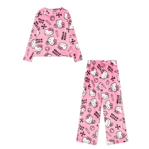 Cropp - Dwuczęściowa pluszowa piżama Hello Kitty - różowy