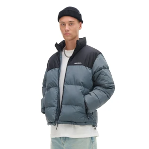 Cropp - Dwukolorowa kurtka puffer - surowy granatowy
