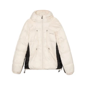 Cropp - Dwukolorowa kurtka puffer z kapturem - kremowy