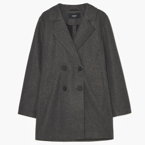 Cropp - Dwurzędowy płaszcz bez podszewki - szary