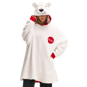 Cropp - Dwustronna snuddie Coca-Cola - czerwony