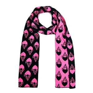 Cropp - Dwustronny szalik z motywem serca - czarny