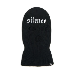 Cropp - Dzianinowa kominiarka z napisem - czarny