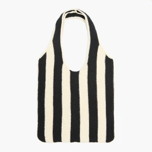 Cropp - Dzianinowa torba w paski - czarny