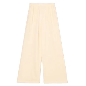 Cropp - Dzianinowe kremowe spodnie - kremowy