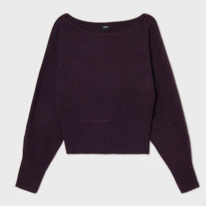 Cropp - Fioletowy sweter z dekoltem w łódkę - fioletowy