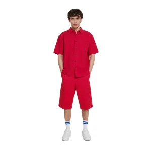 Cropp - Fuksjowe szorty chino - różowy