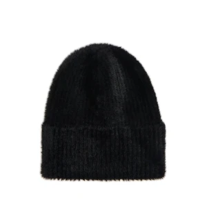 Cropp - Futrzana czapka beanie - czarny