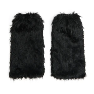 Cropp - Futrzane czarne ocieplacze - czarny