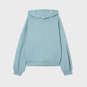 Cropp - Gładka bluza oversize z kapturem - surowy granatowy