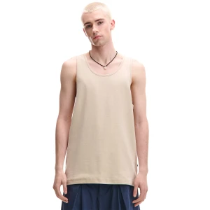 Cropp - Gładki beżowy tank top - beżowy