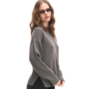 Cropp - Gładki szary sweter - szary