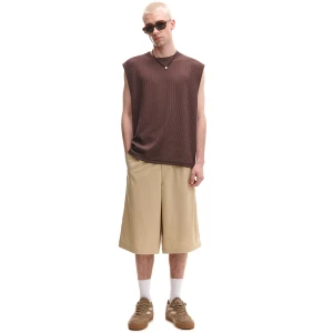 Cropp - Gładkie beżowe spodenki do kolan - beżowy