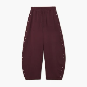 Cropp - Gładkie dresy barrel z ćwiekami - kasztanowy