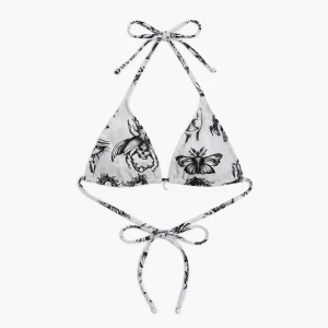 Cropp - Góra od bikini w stylu tattoo - jasny szary