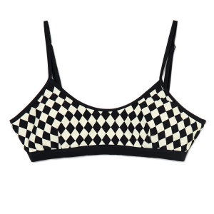 Cropp - Góra od bikini z nadrukiem w kratę - czarny