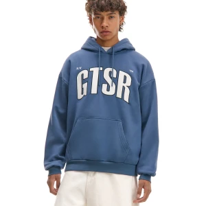 Cropp - Granatowa bluza z kapturem i naszywkami - granatowy