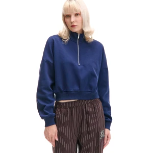 Cropp - Granatowa bluza ze stójką - granatowy