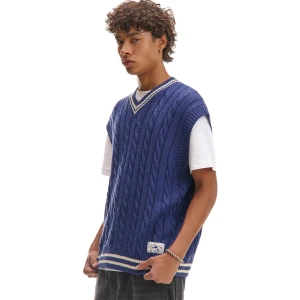 Cropp - Granatowa dzianinowa kamizelka - granatowy