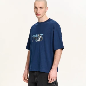 Cropp - Granatowa koszulka Nas - granatowy