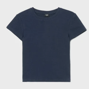Cropp - Granatowa koszulka slim - granatowy