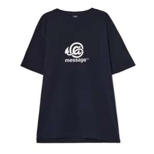 Cropp - Granatowa koszulka z motywem wiadomości - granatowy