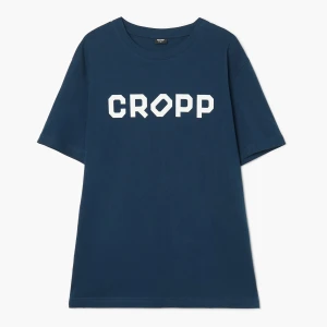 Cropp - Granatowa koszulka z napisem Cropp - granatowy