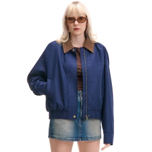 Cropp - Granatowa kurtka z odpinanym kołnierzem - granatowy