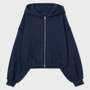 Cropp - Granatowa rozpinana bluza z kapturem - granatowy