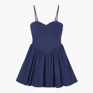 Cropp - Granatowa sukienka typu fit & flare - granatowy