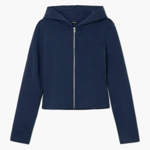 Cropp - Granatowa zapinana bluza z kapturem - granatowy