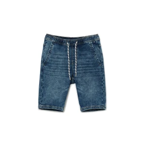 Cropp - Granatowe jeansowe szorty jogger - niebieski