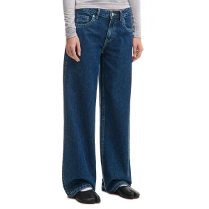 Cropp - Granatowe jeansy baggy z niskim stanem - granatowy