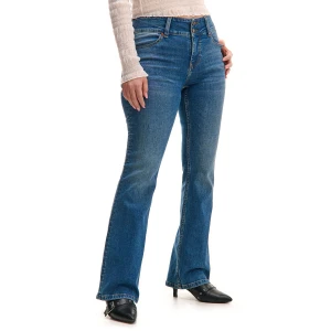 Cropp - Granatowe jeansy bootcut z niskim stanem - granatowy