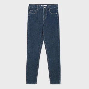 Cropp - Granatowe jeansy skinny z kieszeniami - granatowy