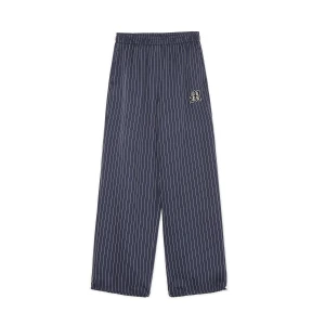 Cropp - Granatowe spodnie baggy w paski - granatowy
