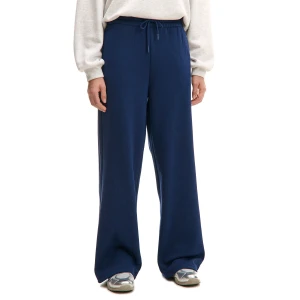 Cropp - Granatowe spodnie dresowe PETITE wide leg - granatowy