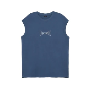 Cropp - Granatowy tank top z napisem - granatowy