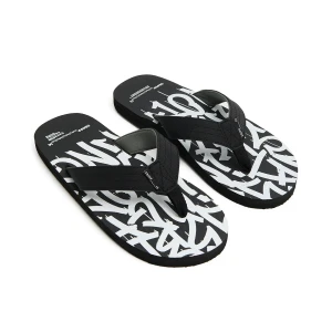 Cropp - Japonki z tekstowym nadrukiem - czarny