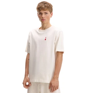 Cropp - Jasna koszulka z haftem - kremowy